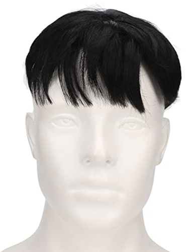 Mens Toupee, Men Short Toupee Fashionable Handsome Comfortable Breathable Men Hair Topper Wig Hair Piece Replacement Wigs Black Wig For Daily Halloween Cosplay