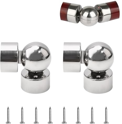 UFURMATE Handlauf-Rohrverbinder, 2 STÜCKE Edelstahl Universal Rundhandlaufverbinder Verstellbarer Handlaufbeschlag Treppengeländerwinkel Winkelverbinder für 60 mm / 2,36 Zoll Handlauf