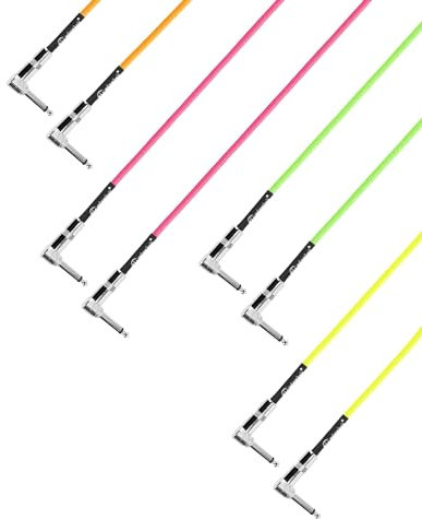 Adam Hall Cables 4 STAR IRR 0060 NEO SET Pedalboard Patch Cable | Set of 4 Adam Hall angled Jack TS | 0.6 m
