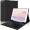 IVEOPPE Teclado iPad 9 Generacion, Funda iPad 10.2 con Teclado, Teclado Español Ñ Bluetooth Inalámbrico Desmontable para iPad 2021/iPad 8/ iPad 7/ iPad Air 3/ iPad Pro 10.5 Negro