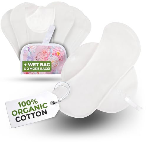 ÖkoKomfort Slipeinlagen waschbar aus Bio Baumwolle (Größe M, 7er-Pack); kleine, dünne Slipeinlagen für Damen & Mädchen; waschbar bei hoher T°; 100% Atmungsaktiv (kein PUL/TPU) für täglichen Ausfluss