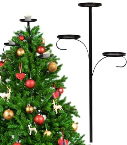 Black Triple Tree Topper - 3 Tier Candle Holder, Christmas Topper Unique, Light Up