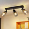 Kowanie Deckenstrahler 3 flammig Deckenlampe E14: Vintage Deckenleuchte Schwarz 350° Schwenkbar Küchenlampe Metall Deckenspots Glas Spotleuchte Wand für Wohnzimmer Flur Küche - Ohne Leuchtmittel