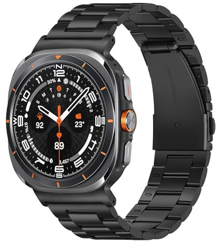 Support Correa Metal Compatible con Correa Samsung Galaxy Watch Ultra (2025/2024) 47mm, Pulseras Acero Inoxidable para Galaxy Ultra 47mm, Negro