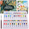 DazSpirit Set Pintura Acrilica,24 Tubos de Pinturas Acrilicas 12ml para Lienzos Madera Y Manualidades,con 10 Pinceles, Raspador Y Paleta, Pintura Acrílica Para Adultos, Niños,Artistas Principiantes