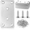 20 Pcs Metal Flat Brackets for Wood Heavy Duty, Stainless Steel Flat Mending Joining Plates Connectors 6 Holes for Railway Sleeper Brackets Furniture Repair Fence Post Fixing Joining(80x40x2mm)