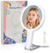 Miroir Grossissant Lumineux 30X/1X avec 64LED Double Face Rechargeable Mirroir Maquilleur Pliable Miroir avec Lumiere Miroir Eclairant pour Maquillage,Salle de Bain,Voyage,Bureau