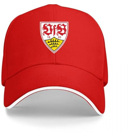 Kunbeqas Unisex Baseball Cap VfB Stuttgart Sommer Baumwolle Golf Cap Herren Verstellbar Baseball Caps Schwarz, rot, Einheitsgröße