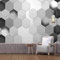 Hexagone Géométrique Stéréoscopique Simple Noir Et Blanc Papier Peint 3d Moderne Soie Texturée Haut De Gamme IdéAl Pour Le Salon Et La Chambre à Coucher-150cm×105cm