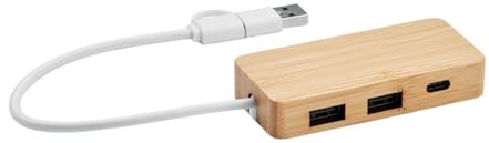 MidOcean Hubbam Bamboo USB Hub (One Size) (Wood)