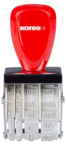 Kores Datumsstempel – Klassischer manueller Stempel – klare 4 mm Ziffern Höhe – einstellbarer Tag, Monat (Ziffern) und Jahr – für Büro, Verwaltung und gewerbliche Nutzung – 1 Stück