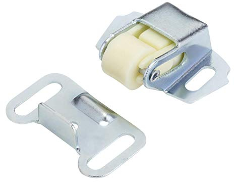 10 Pack Rok Hardware Roller Wheel Spring Cabinet Furniture Closet Door Catch Latch Holder in Zinc Finish with Screws, ROKRC