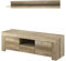 Furniture24 Tv Schrank Sky Lowboard Unterschrank mit Hängeregal (Country Grau)