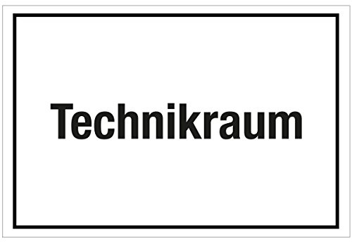 WANDKINGS Hinweisaufkleber für den Innen- und Außenbereich - Technikraum - 20x15 cm - Aufkleber ohne Schild