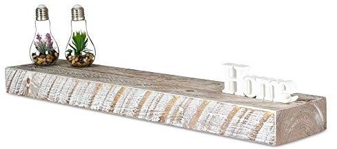 levandeo Wandregal Holz Massiv 100x20cm Shabby Chic Wandboard Vintage Rustikal Design Natur Regal Bord