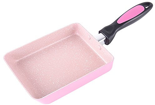 Padella antiaderente per omelette, giapponese rollata padella per omelette Tamagoyaki Egg Pan (rosa)