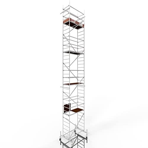 ALTEC Rollfix® 1.0 1000 | 10m AH | Rollen (Ø125mm) | Standardtraverse | Made in Germany | TÜV | belastbar 200kg/m² | Alu | Norm - DIN EN 1004-1 | Baugerüst | Fahrgerüst
