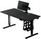 LeetDesk Dark Gaming Tisch in Schwarz - Elektrisch Höhenverstellbarer Schreibtisch - Computertisch - Ergonomisch - Minimalistisch - Kabelmanagement - Wireless Charger (160x80 cm)
