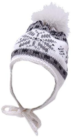 CATYA 5035Y cuffia bimba girl wool white/grey berretto hat [III (44 CM)]