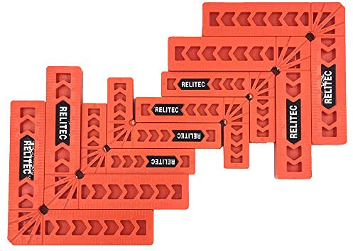 Relitec R 90 Degree Corner Clamp Clamping Squares Woodworking Tools Positioning Squares Right Angle Clamp Wood Clamps for Gluing Cabinets Picture Frames or Drawers Set of 8(3 4)