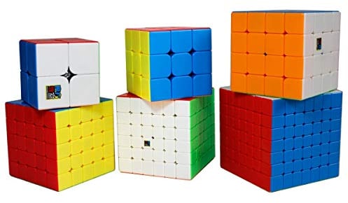 Oostifun Zauberwürfel Puzzle Cubes Set, 6 Puzzle Cubes Collection, Stickerless, 2x2 bis 7x7, Geschenkset
