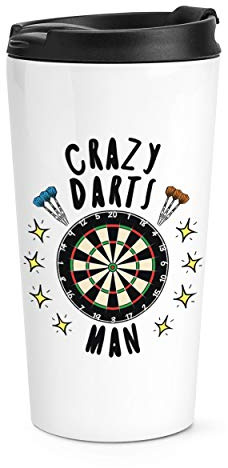 Crazy Darts Man Stars Travel Mug Cup