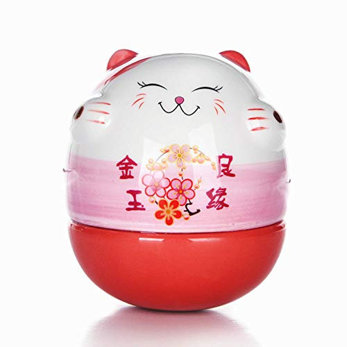 Piccola Statua,Carino Creativo Tumbler in Ceramica Gatto Statua Belle Piccole Figure Artigianato per Auto Home Scrivania Scaffale Decor Famiglia Coppie da Collezione Art Gift