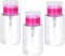 SKYPRO Lot de 3 flacons vides en plastique pour dissolvant de vernis à ongles 150 ml, Rose, transparent