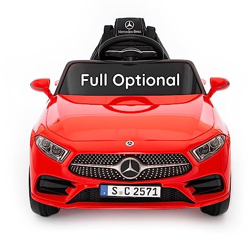 BabyCar Mercedes CLS 350 AMG | Véhicule Electrique 12V avec 2 Moteurs 25W | Voiture pour Enfant avec Télécommande, Siège en Simili Cuir, Portes Ouvrantes, MP3/USB | Mercedes Officiel | Rouge