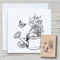 NEWSTAMPS Stempel Blumengießkanne Motivstempel aus Holz & Gummi zum Karten und Geschenke basteln, Holzstempel für Scrapbook, Textilstempel, Deko, Freunde
