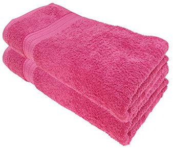 Julie Julsen® Bio Saunatuch-Set, 2 Saunatücher in 32 Farben erhältlich weich und saugstark Pink 80x200 cm