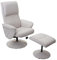 Relaxsessel Helsinki, Fernsehsessel Relaxliege TV-Sessel mit Hocker - Stoff/Textil, Creme-beige