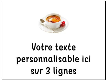 Mygoodprice Deko-Schild für Crème Brulée, aus Aluminium, personalisierbar, 20 x 15 cm oder 30 x 20 cm, Weiß/Schwarz