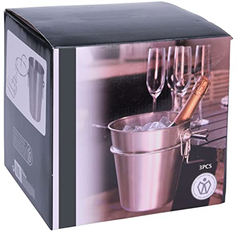 Spetebo Edelstahl Sektkühler mit Tischhalterung - 20 cm - Flaschenkühler zum Einhängen - Champagner Wein Sekt Flaschen Getränke Kühler Eiskübel
