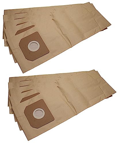 vhbw 10x Sacs compatible avec Kärcher NT 362 Eco, NT 361 Eco-TE-MF, NT 361 Eco TEA aspirateur - 30cm x 35cm marron