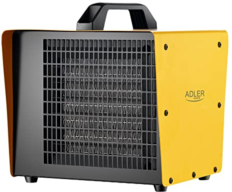 Adler AD 7740 Heizelement aus Keramik Heizlüfter Elektroheizer Elektro-Heizung Drei Heizleistungen: 1000W, 2000W, 3000W, Schwarz/Gelb