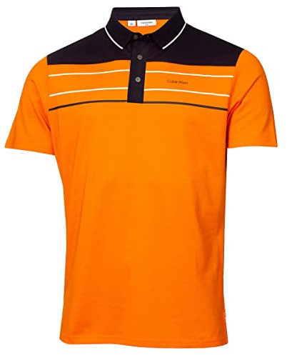 Calvin Klein Mens Blackwater Golf Polo Shirt - Orange - XL