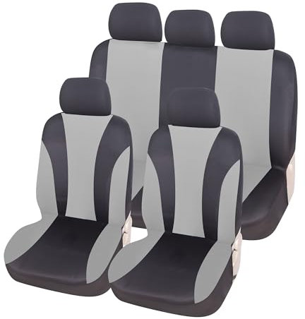 Auto Accessori Lupex - Copri sedili Auto Universali LS06 | Colore Grigio | Set Anteriori e Posteriori | Poliestere | No Suv