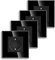 4er-Pack CNBINGO Glas Einzelsteckdose Unterputz in Schwarz - Einfach Schuko Steckdose mit Kindersicherung - 16 Amp Schutzkontakt Wandsteckdose mit Glasrahmen