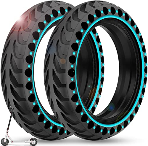 BANGTING 2 PCS 8 1/2 x2 E Scooter Solid Reifen, 8,5 Zoll Vollgummireifen, 50/75-6.1 Ersatzreifen für Xiaomi Pro 2 / M365 / M365 Pro / 1S / 3/3 Lite/Essential (Blau, Keine Werkzeuge)