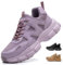 COOU Chaussure de Sécurité Femme Légère et Confortable Basket de Securite Respirante Antidérapante Chaussures de Travail Embout Acier C01 Pourpre/39