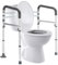 Rails de sécurité pour toilettes Lianjindun, barres de soutien pour personnes âgées et handicapées, avec poignées en mousse grise, ajustables en hauteur et en largeur, en aluminium argenté