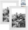 CABBEL Lot de 2 cadres photo 15x21 cm, blanc, cadre stable en bois MDF, verre plexi incassable, à suspendre & à poser, idéal pour photos/images/collages