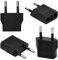 4 Stück Stecker Adapter Konverter, Reisestecker auf EU, US Adapter EU, USA Adapter Steckdose, Amerikanischer Europa Adapter, US zum 2 Pin Deutschland für Geräte mit EU USA-Netzteil (US to EU, Schwarz)