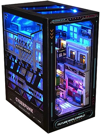 LICHENGTAI DIY Book Nook Kit LED Beleuchtung Miniatur Puppenhaus Puzzle Haus Modell Bausätze 3D Puzzle Buchstütze Booknook Hölzernes Puppenhaus für Erwachsene, Geschenk zum Geburtstag