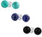 Ensemble De Trois Grandes Boucles D'Oreilles Clous En Perles Rondes De 10MM En Lapis Turquoise Onyx Naturel En Argent Sterling .925 Pour Femmes Et Adolescentes