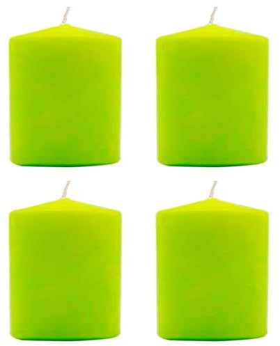Acan Tradineur - Pack de 4 Velas Taco con Aroma a Hierba de limón, velón de Cera perfumada, Larga duración: 24 Horas, aromaterapia, decoración del hogar (Lemongrass, 7 x 5,6 cm)