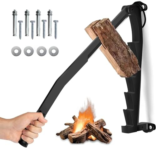 Kcolic Manueller Holzspalter, Anzündholz Spalter, Brennholzspalter, Wandhalterung Brennholzspalter, Wand Holzspalter, Wall Mounted Firewood Kindling Splitter