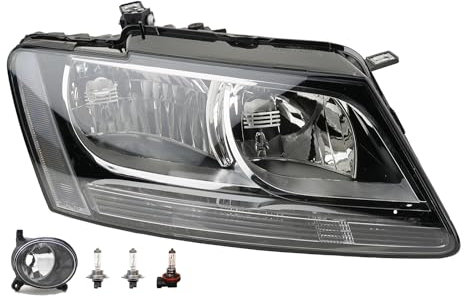 Johns, Scheinwerfer passend für Audi Q5 8R 11/2008-05/2012 H7 H7 Rechts Beifahrerseite + Nebelscheinwerfer + Leuchtmittel