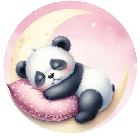 GRAZDesign Wandtattoo Babyzimmer Mädchen Baby Panda Bär schlafend - Wandaufkleber Kinderzimmer Wanddeko selbstklebend - 58x57cm